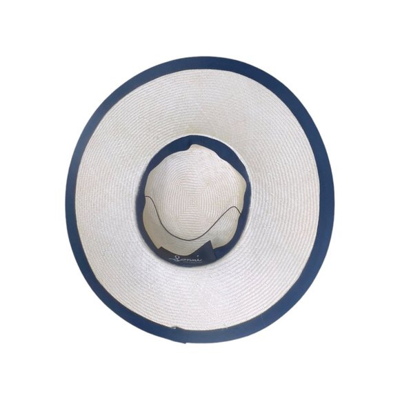 Sonni San Francisco Vintage Cream Lace Hat Beige & Blue - Picture 9 of 12